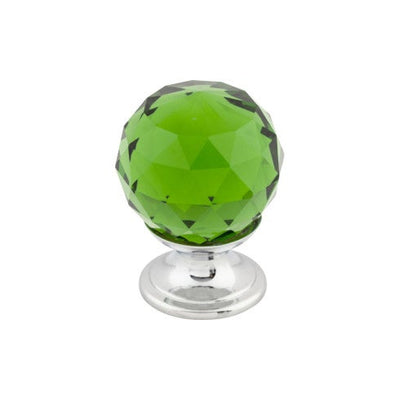 Top Knobs Green Crystal Knob 1 1/8" in Polished Chrome