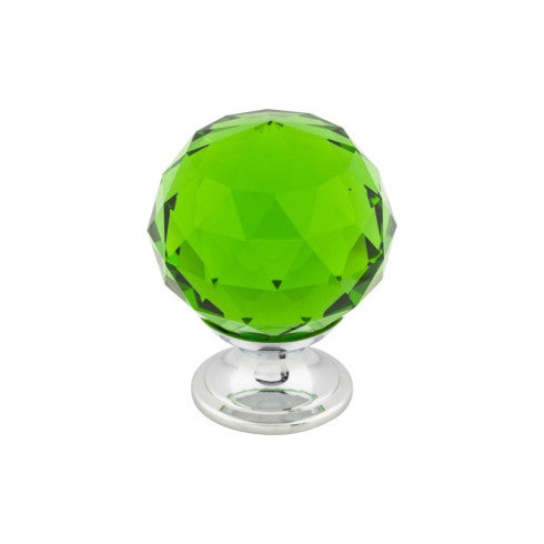 Top Knobs Green Crystal Knob 1 3/8" in Polished Chrome