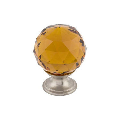 Top Knobs Wine Crystal Knob 1 3/8" in Brushed Satin Nickel