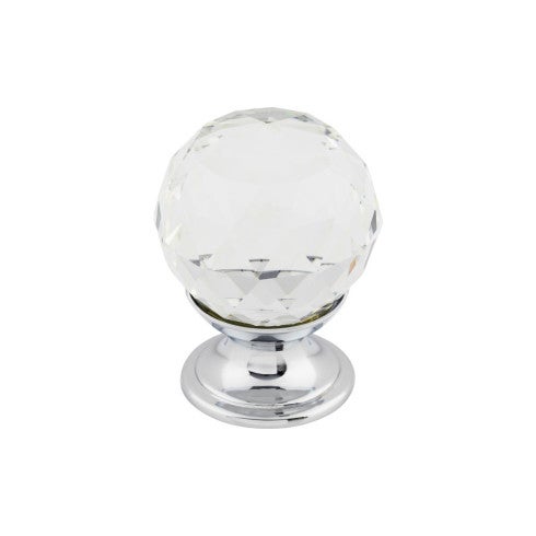 Top Knobs Clear Crystal Knob 1 1/8" in Polished Chrome