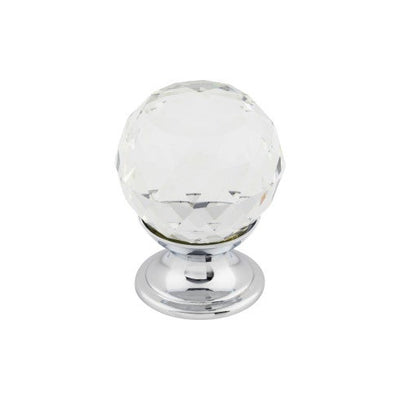 Top Knobs Clear Crystal Knob 1 1/8" in Polished Chrome