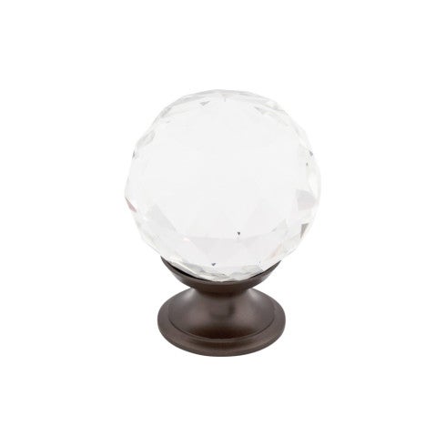 Top Knobs Clear Crystal Knob 1 3/8" in Oil Rubbed Bronze