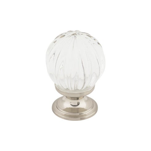 Top Knobs Clear Melon Crystal Knob 1 1/8" in Brushed Satin Nickel