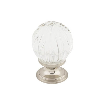 Top Knobs Clear Melon Crystal Knob 1 1/8" in Brushed Satin Nickel
