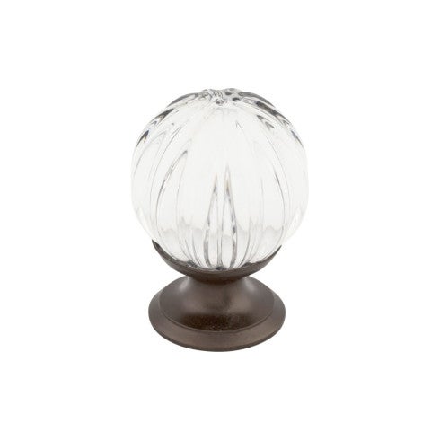 Top Knobs Clear Melon Crystal Knob 1 1/8" in Oil Rubbed Bronze