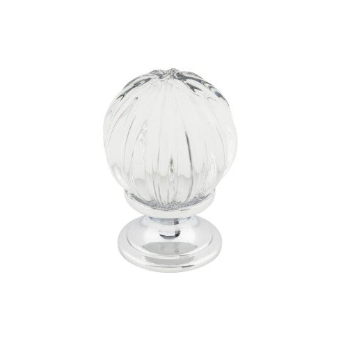Top Knobs Clear Melon Crystal Knob 1 1/8" in Polished Chrome