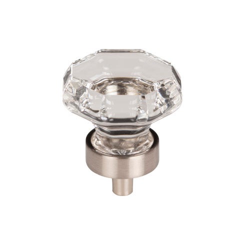 Top Knobs Clear Octagon Crystal Knob 1 3/8" in Brushed Satin Nickel