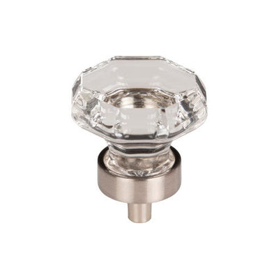 Top Knobs Clear Octagon Crystal Knob 1 3/8" in Brushed Satin Nickel