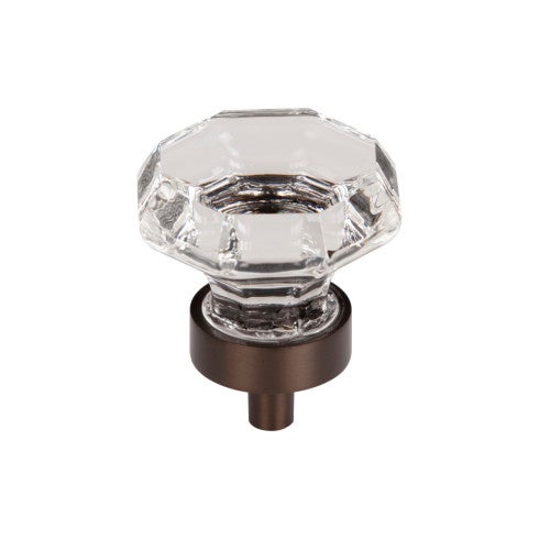 Top Knobs Clear Octagon Crystal Knob 1 3/8" in Oil Rubbed Bronze
