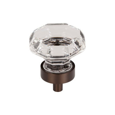 Top Knobs Clear Octagon Crystal Knob 1 3/8" in Oil Rubbed Bronze