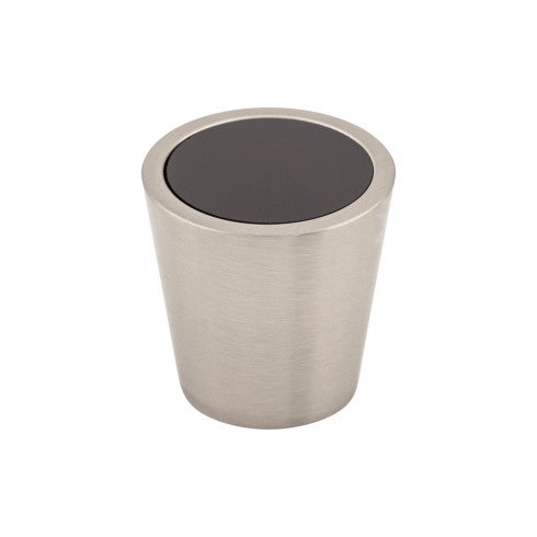 Top Knobs Black Crystal Center Knob 1 1/16" in Brushed Satin Nickel