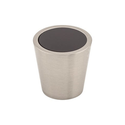 Top Knobs Black Crystal Center Knob 1 1/16" in Brushed Satin Nickel