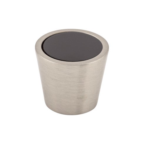 Top Knobs Black Crystal Center Knob 3/4" in Brushed Satin Nickel