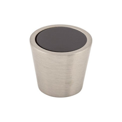Top Knobs Black Crystal Center Knob 3/4" in Brushed Satin Nickel