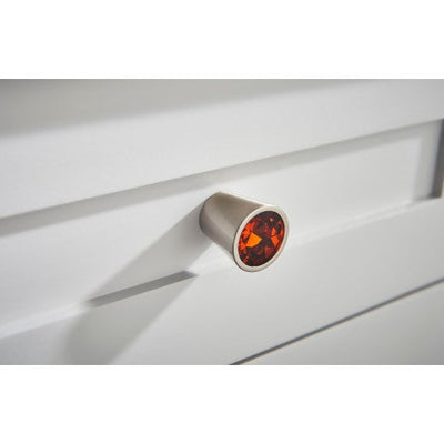 Top Knobs Blue Crystal Center Knob 3/4" in Brushed Satin Nickel