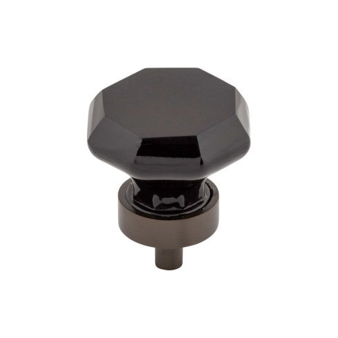Top Knobs Black Octagon Crystal Knob 1 3/8" in Oil Rubbed Bronze