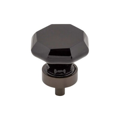 Top Knobs Black Octagon Crystal Knob 1 3/8" in Oil Rubbed Bronze