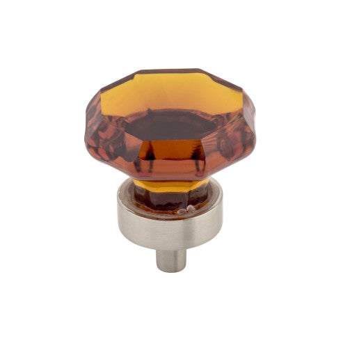 Top Knobs Wine Octagon Crystal Knob 1 3/8" in Brushed Satin Nickel