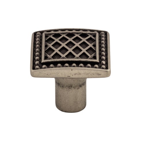 Top Knobs Trevi Square Knob 1 1/4" in Pewter Antique