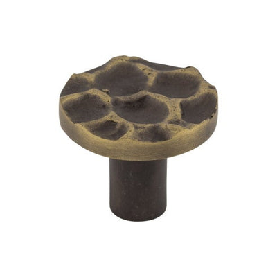 Top Knobs Cobblestone Round Knob 1 3/8" in Brass Antique