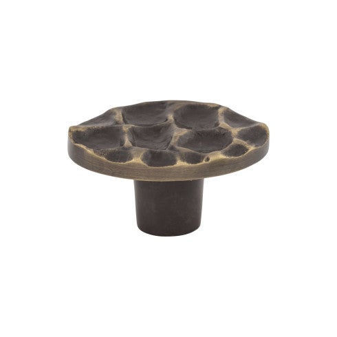 Top Knobs Cobblestone Oval Knob 2" in Brass Antique