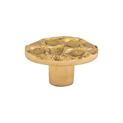 Top Knobs Cobblestone Oval Knob 2" in Polished Brass