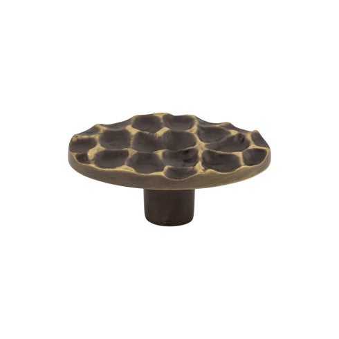 Top Knobs Cobblestone Oval Knob 2 5/8" in Brass Antique