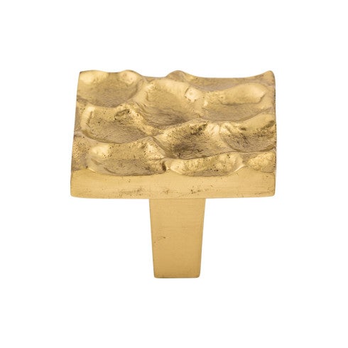 Top Knobs Cobblestone Square Knob 1 3/8" in Polished Brass