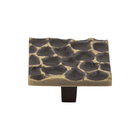 Top Knobs Cobblestone Square Knob 1 15/16" in Brass Antique