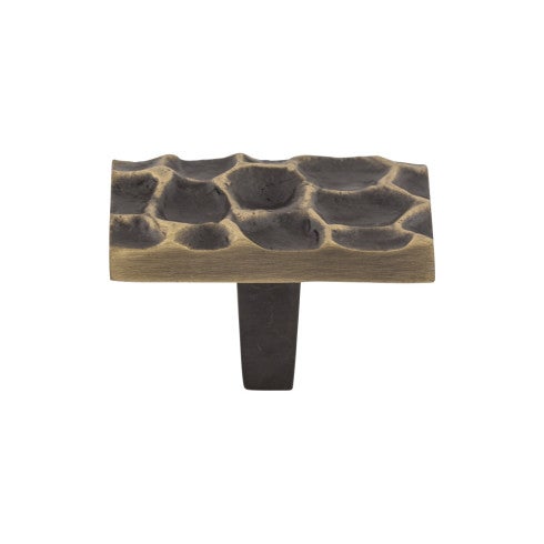 Top Knobs Cobblestone Rectangle Knob 1 7/8" in Brass Antique