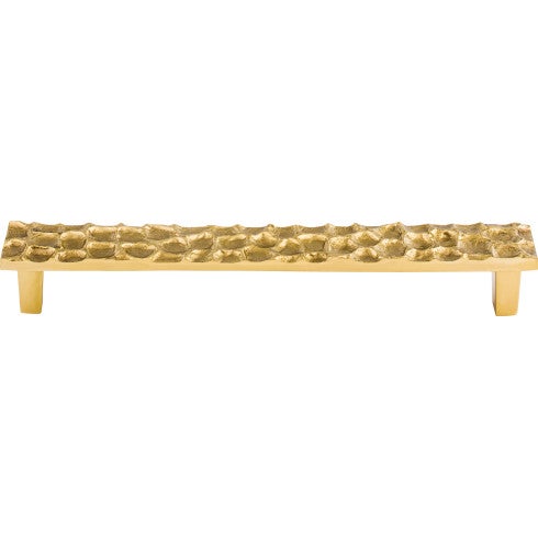 Top Knobs Cobblestone Pull 7 9/16" c-c in Polished Brass
