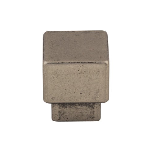 Top Knobs Tapered Square Knob 1" in Pewter Antique