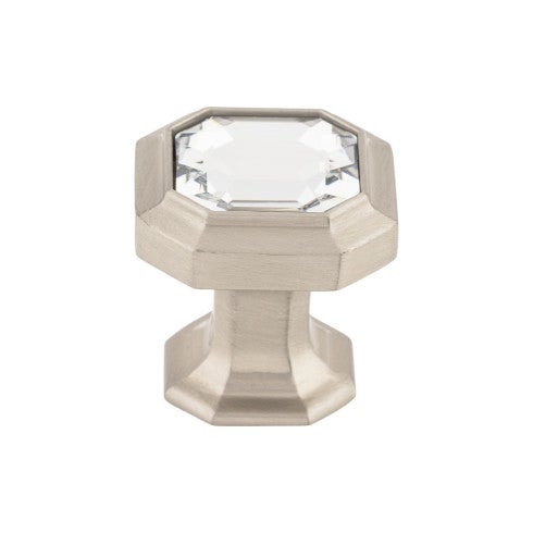 Top Knobs Crystal Emerald Knob 1 1/8" in Brushed Satin Nickel