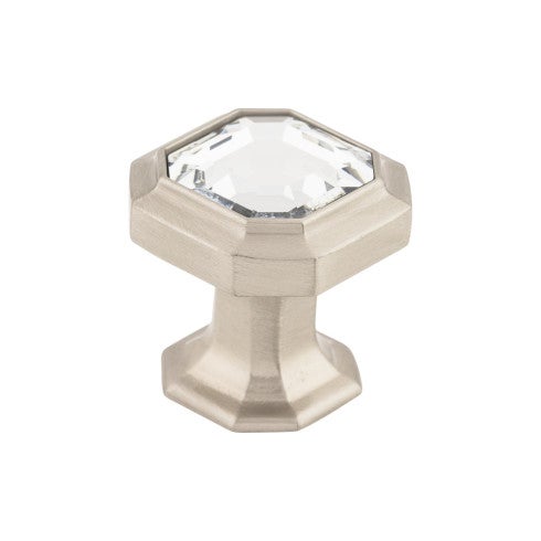 Top Knobs Crystal Emerald Knob 1 1/8" in Brushed Satin Nickel