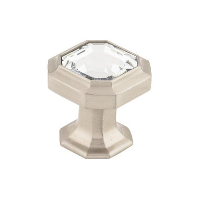 Top Knobs Crystal Emerald Knob 1 1/8" in Brushed Satin Nickel