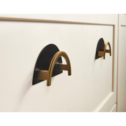 Top Knobs Half Circle Backplate 3 1/2" c-c in Brushed Satin Nickel