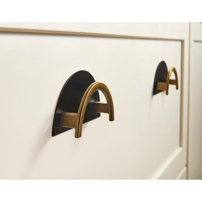 Top Knobs Half Circle Backplate 3 1/2" c-c in Brushed Satin Nickel