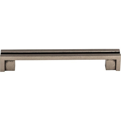 Top Knobs Flat Rail Pull 5" c-c in Pewter Antique