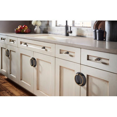 Top Knobs Oval Knob 1" in Brushed Satin Nickel