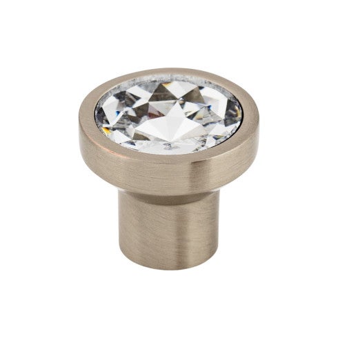 Top Knobs Wentworth Crystal Knob 13/16" in Brushed Satin Nickel