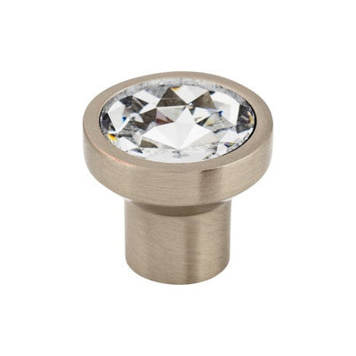 Top Knobs Wentworth Crystal Knob 13/16" in Brushed Satin Nickel
