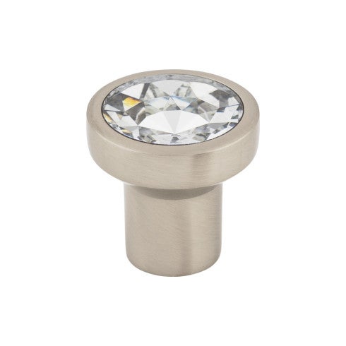Top Knobs Wentworth Crystal Knob 1 1/8" in Brushed Satin Nickel