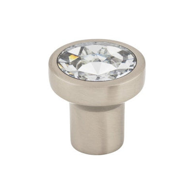 Top Knobs Wentworth Crystal Knob 1 1/8" in Brushed Satin Nickel