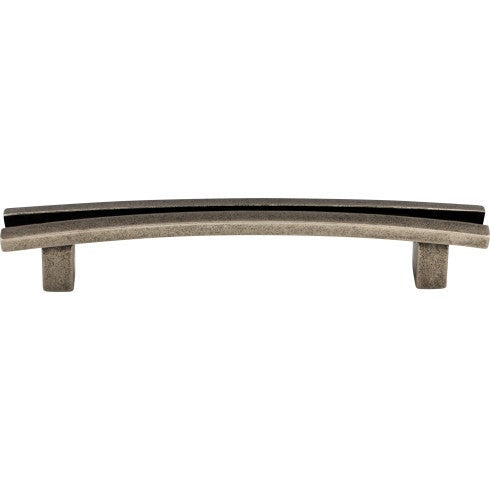 Top Knobs Flared Pull 5" c-c in Pewter Antique