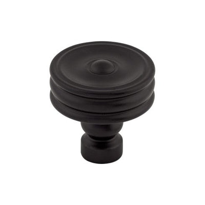 Top Knobs Brixton Ridged Knob 1 1/4" in Flat Black