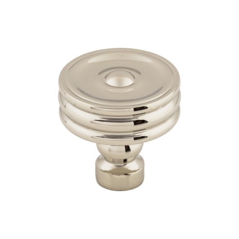 Top Knobs Brixton Ridged Knob 1 1/4" in Polished Nickel