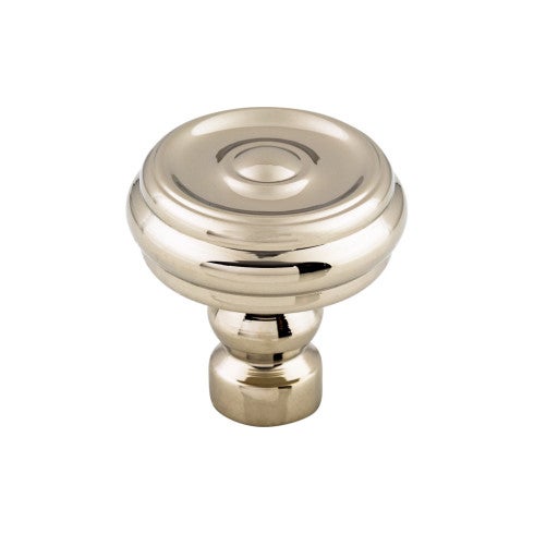 Top Knobs Brixton Button Knob 1 1/4" in Polished Nickel