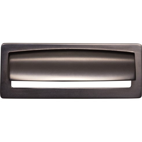 Top Knobs Hollin Cup Pull 3 3/4" c-c in Ash Gray