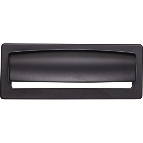 Top Knobs Hollin Cup Pull 3 3/4" c-c in Flat Black