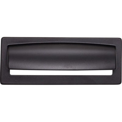 Top Knobs Hollin Cup Pull 3 3/4" c-c in Flat Black